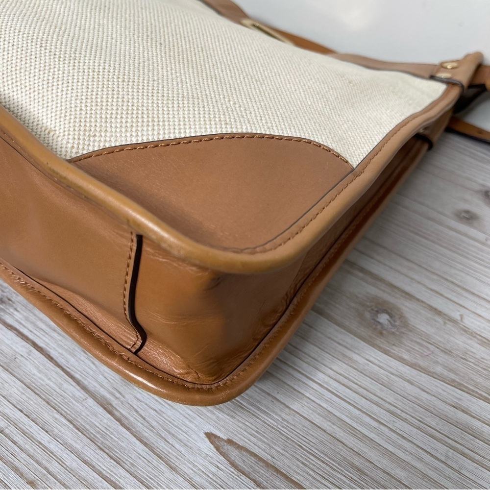 Michael Kors Sullivan Large Leather and Linen Messenger Bag travel office career - Picture 8 of 12